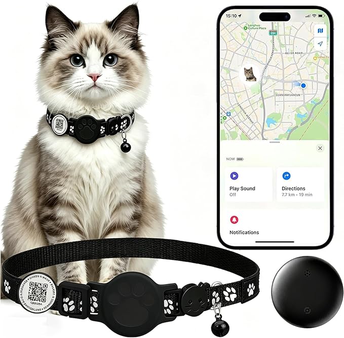 Cat Tracker with QR Code GPS Collar by Unknown