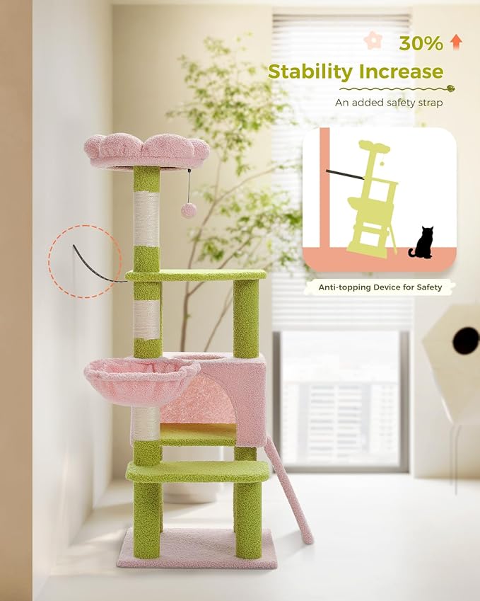MUTTROS Flower Cat Tree 47.2" Multi-Level Cat Tower - Image 5