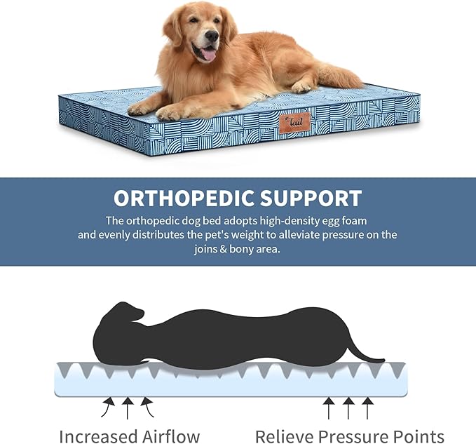 Outdoor Orthopedic Dog Bed for Extra Large Dogs, XL Waterproof Flat Pet Bed - Image 6