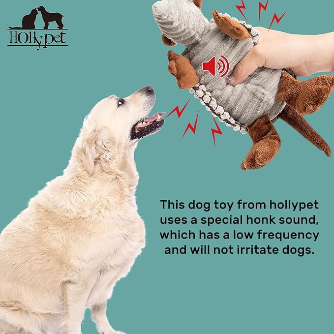 Hollypet Plush Dog Squeaky Toy Stuffed Armadillo Animal Pet Puppy Chew Toys - Image 5
