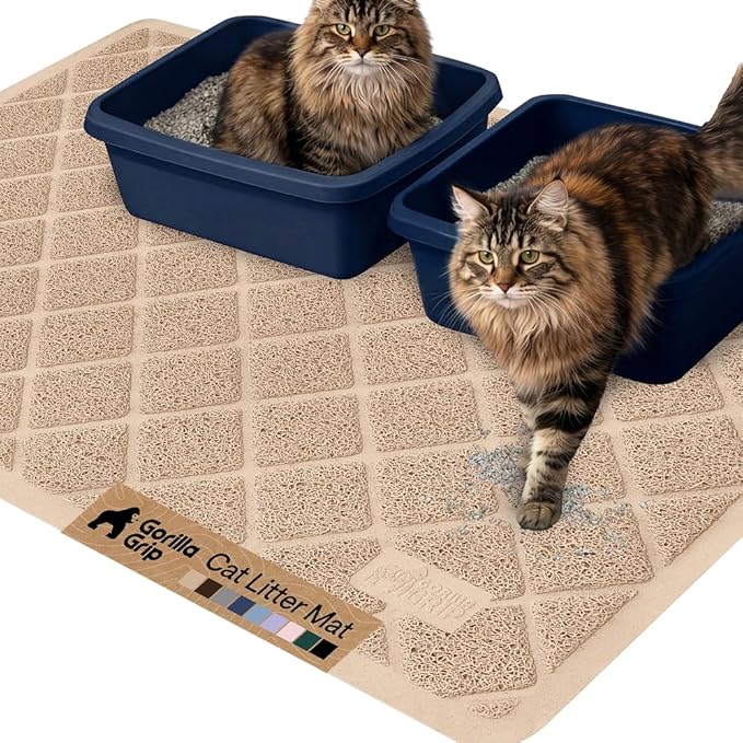 GORILLA GRIP Cat Litter Box Mat, Cushioned Coil Mesh Litter Trapping Mats by Unknown
