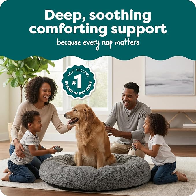 FurHaven 45" Calming Donut Dog Bed - Image 2