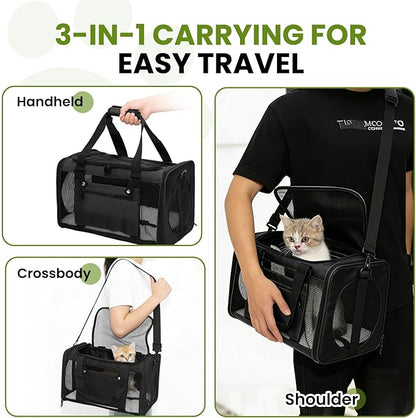 Expandable Cat Carrier Airline Approved Soft-Sided Pet Travel Carrier - Image 7