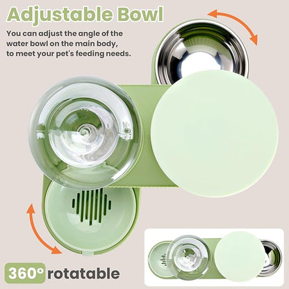 2 Pack Automatic Cat Feeder Stainless Steel Water Dispenser Gravity Food Feeder - Image 4