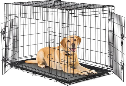DUMOS Dog Crate, 42 Inch Large Double Door Dog Cage by DumosLifestyle
