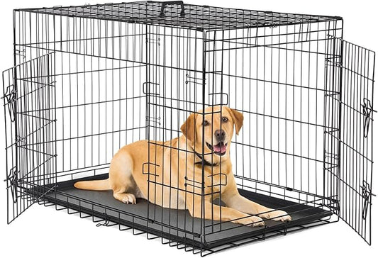 DUMOS Dog Crate, 42 Inch Large Double Door Dog Cage by DumosLifestyle