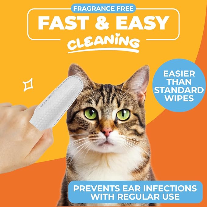 Paw Science Dog & Cat Ear Cleaner Wipes – Pet Finger Wipes - Image 2