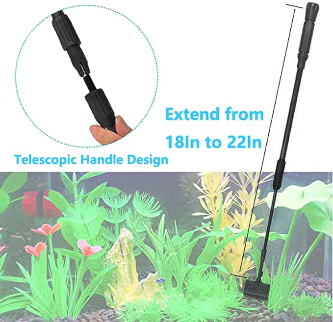 Carefree Fish 4IN1 Aquarium Cleaning Tools Long Handle Adjustable Length - Image 6