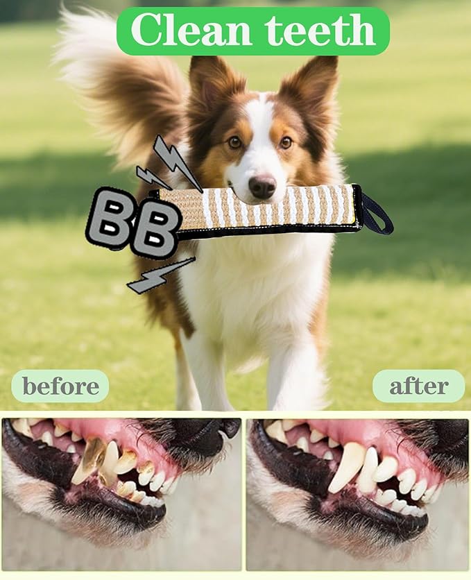 Clysoru Squeaky Tug Toy for Dogs Jute - Image 3