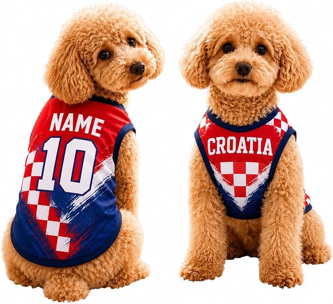 V-DECORPARKS Personalized Pet Soccer Jersey Custom Name Number Dog Cat Football by V-Decorparks