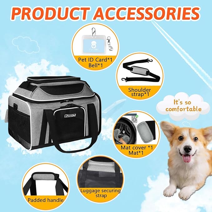 Petskd Top-Expandable Pet Carrier 18x11x11 Inches Delta American United Airline - Image 8