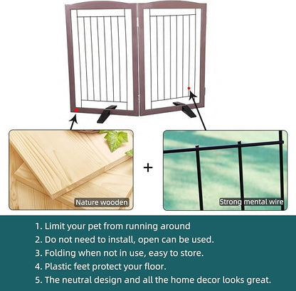 ZJSF Freestanding Dog Fence Indoor, Foldable Dog Gate - Image 6