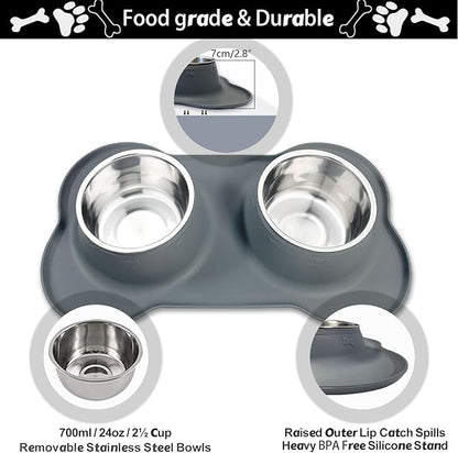 AsFrost Dog Food Bowls Stainless Steel Dog Food & Water Bowl Set - Image 3