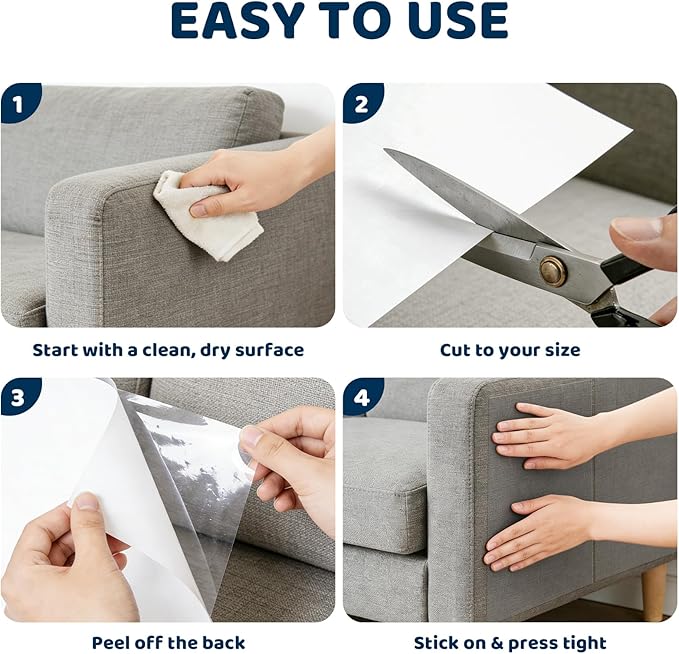 12PCS Symmu Anti Cat Scratch Furniture Protector, Heavy-Duty No-Residue Couch - Image 7