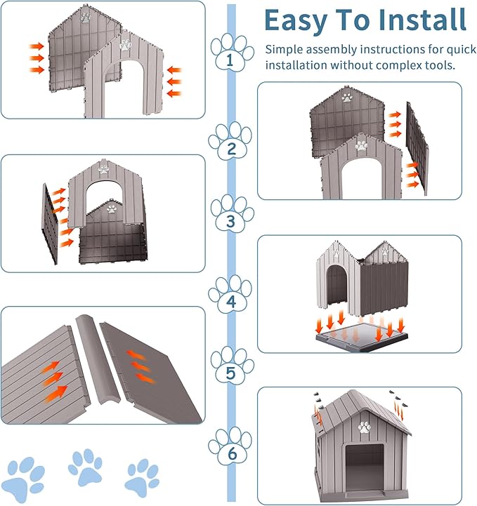 Dog House Outdoor Weatherproof，Waterproof Resin Outside Dog House - Image 5