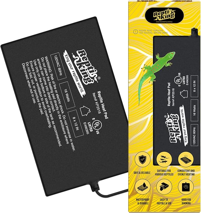 Reptile Heat Pad, Heating Pad for Reptile Tank, Bearded Dragon, Hermit Crab by ReptiKing%C2%AE