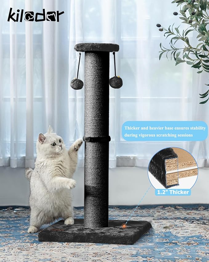 34Inch Tall Cat Scratching Post, 4.3Inch Diameter Large Sisal Cat Scratch Post - Image 6