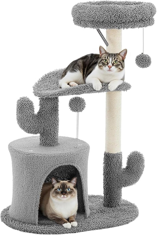 DUMOS 33-inch Cat Tree Tower for Indoor Cats, Small Cat Scratching Post by DumosLifestyle