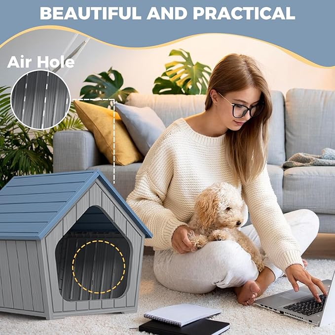 Dog House Outdoor for Puppy, Durable Small Dog House Indoor, Waterproof and - Image 3