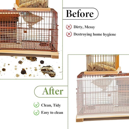 Trinkrittey Bird Cage Seed Catcher White Bird Cage Net Cover Adjustable Birds - Image 4