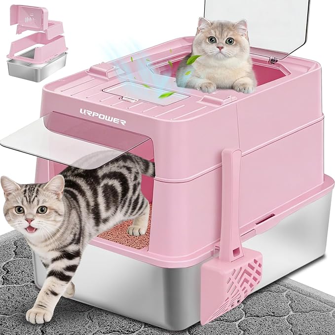 URPOWER Stainless Steel Cat Litter Box by URPOWER