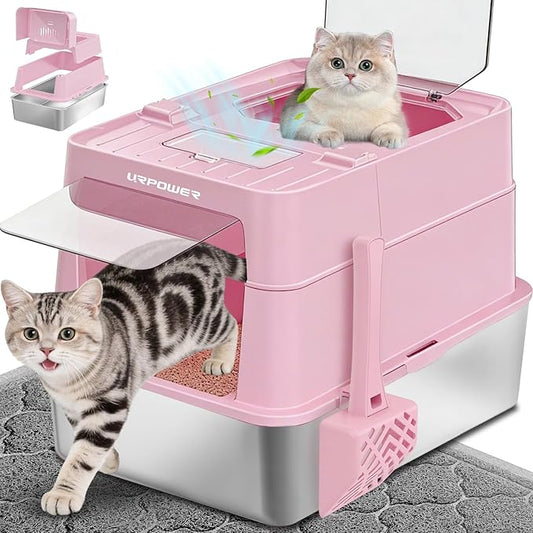 URPOWER Stainless Steel Cat Litter Box by URPOWER