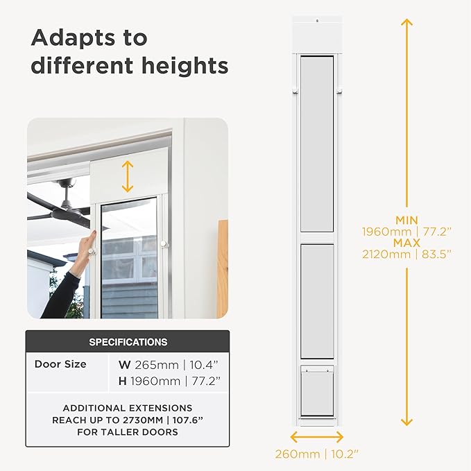 Hakuna Pets White Glass Patio Pet Door - Image 6