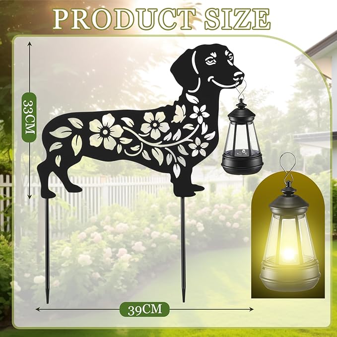 Solar Dachshund Garden Decor – Waterproof Metal Dog Yard Stake - Image 2
