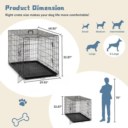 DUMOS Dog Crate, 48 Inch Large Double Door Dog Cage - Image 5