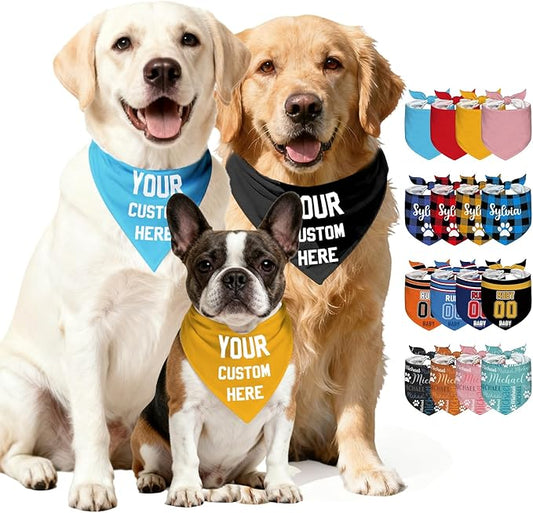 Custom Dog Bandana with Name, Personalized Pet Bandana by Unknown
