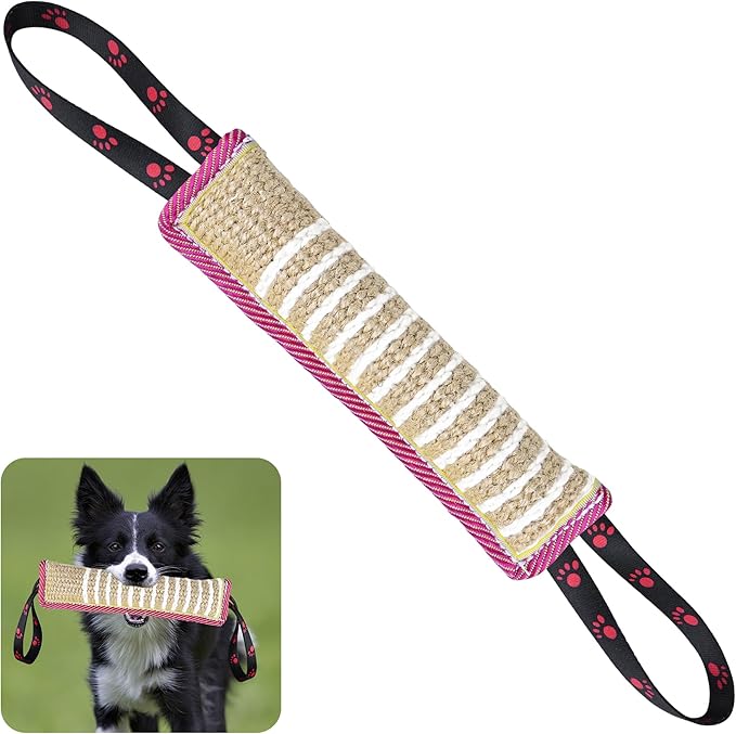 Dog Tug Toy Dog Bite Jute Pillow Pull Toy by ToLanbbt