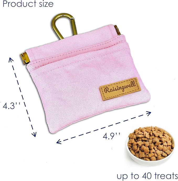 Raisingwell Pocket Sized Pet Training Pouch, Cotton Fabric, Hand Free Dog - Image 2