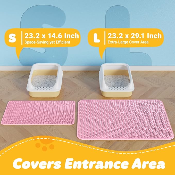 Cat Litter Mat - 23.2'' x 14.6'' Small Litter Trapping Mat, Waterproof - Image 2