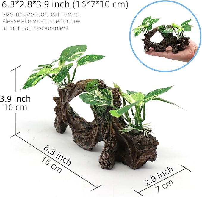 relaqcc Fish Tank Decorations Artifical Driftwood Cave Aquarium Decor Ornaments - Image 2