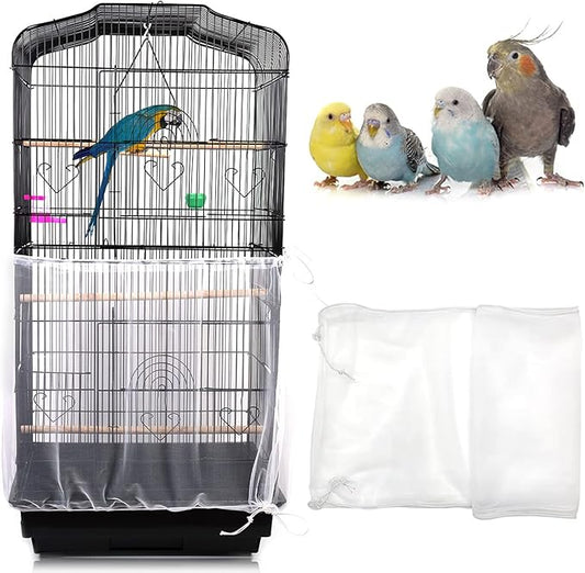 Daoeny Universal Bird Cage Cover, Adjustable Parrot Nylon Airy Soft Mesh Net by Daoeny