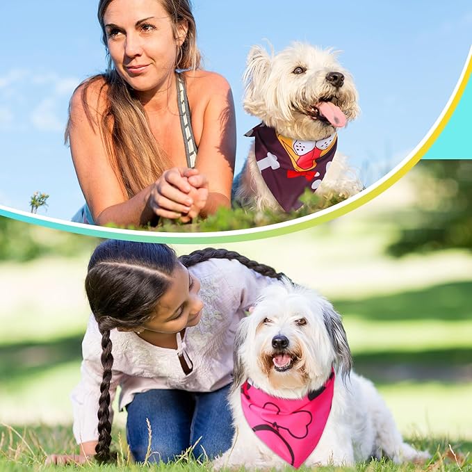 Huhumy 150 Pcs Paw Dog Bandanas Bulk Pet Bibs Colorful Triangle Scarf Pet Paw - Image 6