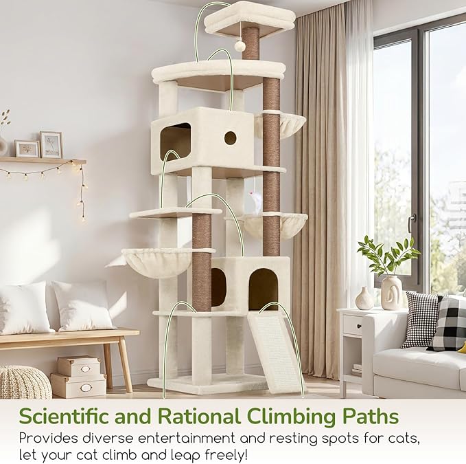 Globlazer 83in Heavy Duty Cat Tree, Giant Cat Tower - Image 2
