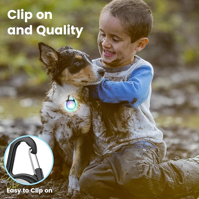2Pack Dog Lights for Night Walking Dog Collar Light Clip on Rechargeable Glow - Image 7