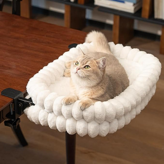 CHEERPALS Cat Desk Bed with Reversible Cushion, 90°Foldable Cat Hammock by CHEERPALS