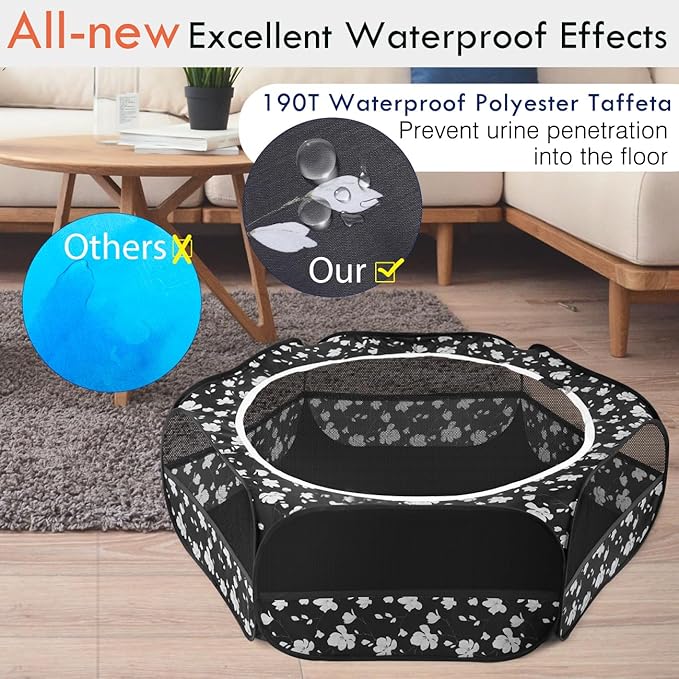 Pawaboo Small Animals Playpen, Waterproof Small Pet Cage Tent - Image 4