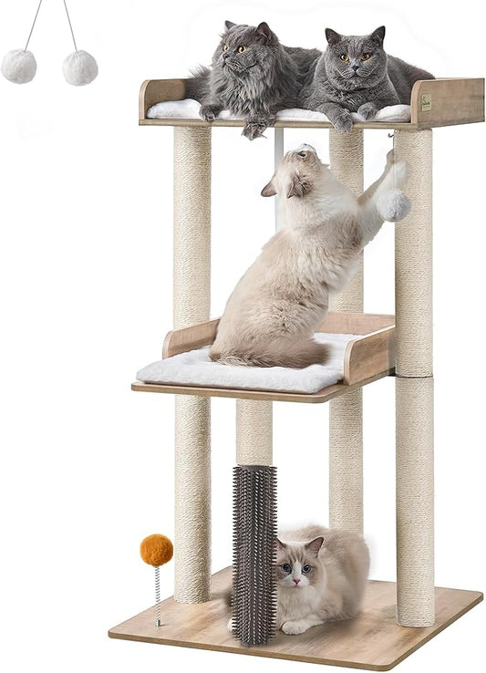 FourFurPets 43.7" Cat Tree, Modern Cat Tree Tower, Cat Tower by FourFurPets