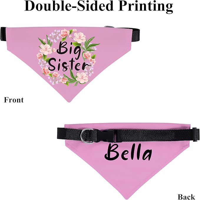 Personalized Dog Bandanas with Buckle Name Photo Logo Custom Neckwear Dog Scarf - Image 3