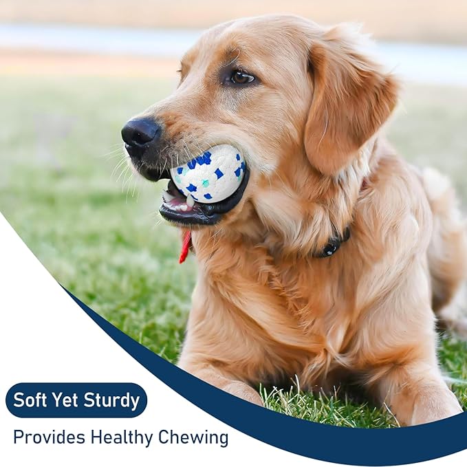 6 Pcs Dog Balls Tennis Ball for Aggressive Chewers Indestructible Dog Teething - Image 4