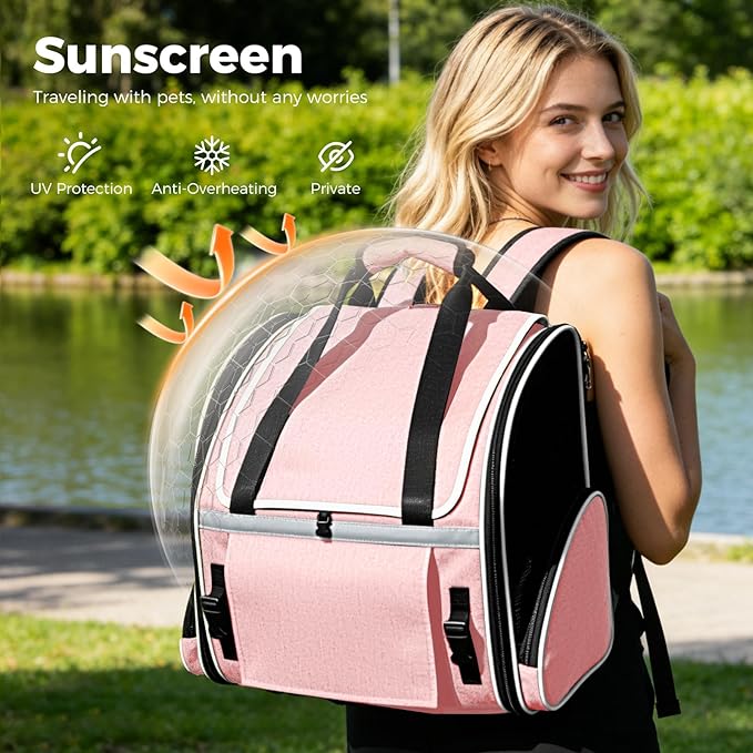 Lekereise Widened Pet Backpack Travel, Wide Pet Carrier Backpack - Image 5