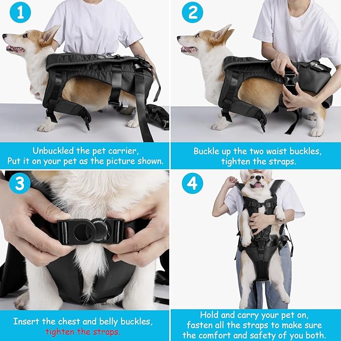 PetBonus Pet Front Dog Carrier Backpacks, Adjustable Pet Backpack, Legs Out - Image 4