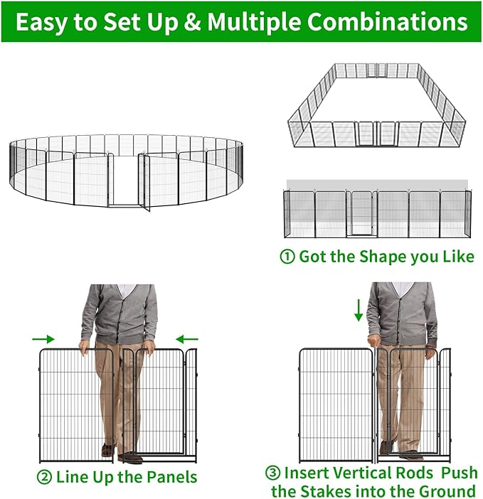 Kfvigoho Dog Playpen Outdoor Extra Wide 32 Piece Panels Heavy Duty Dog Fence - Image 8