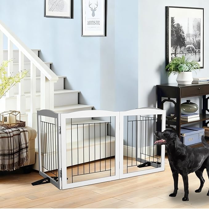 ZJSF Freestanding Dog Fence Indoor, Foldable Dog Gate - Image 3