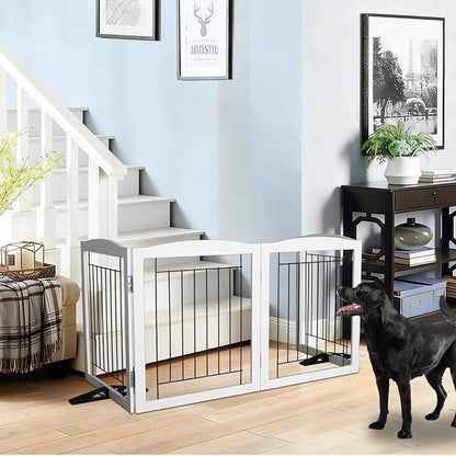 ZJSF Freestanding Dog Fence Indoor, Foldable Dog Gate - Image 3