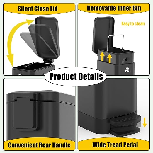 Dog Poop Trash Can Outside, 3Gal Metal Outdoor Trash Can, Outdoor Dog Poop - Image 3