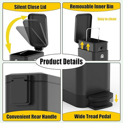 Dog Poop Trash Can Outside, 3Gal Metal Outdoor Trash Can, Outdoor Dog Poop - Image 3